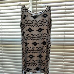 Black and White Geometric dress with Aztec design
